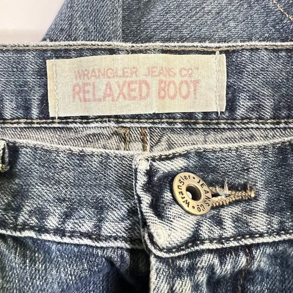 Wrangler Relaxed Boot Jeans - Men's Size 34 X 34 98RNWYA Made in Nicaragua - Picture 4 of 10